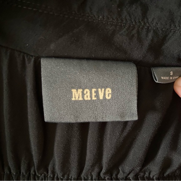 Anthropologie Maeve Carlotta Ruched Shirt Dress Black Sun dress sundress Size S - Picture 4 of 4